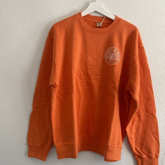 Sporty and Rich Connecticut Crest Logo-print Sweatshirt In Squash Orange - Picture 5 of 7